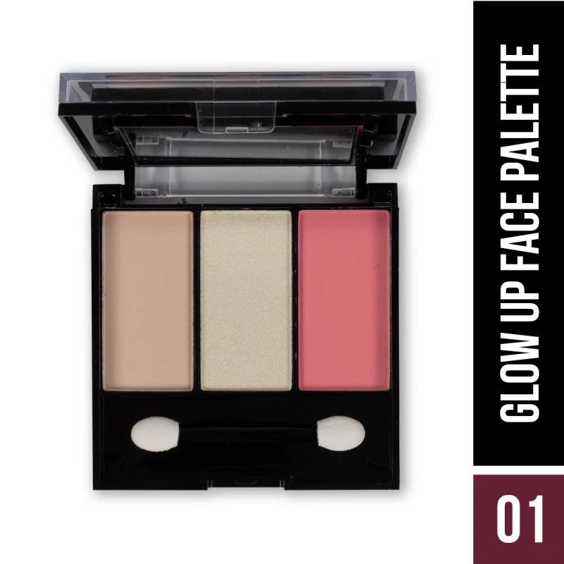 Hilary Rhoda Glow Up Face Palette | Face Palette with Blush, Highlighter, Face Powder & Eyeshadows | Highly Pigmented Face Palette | Available in 4 Variants | 20.6g (Shade 01) thumbnail 2